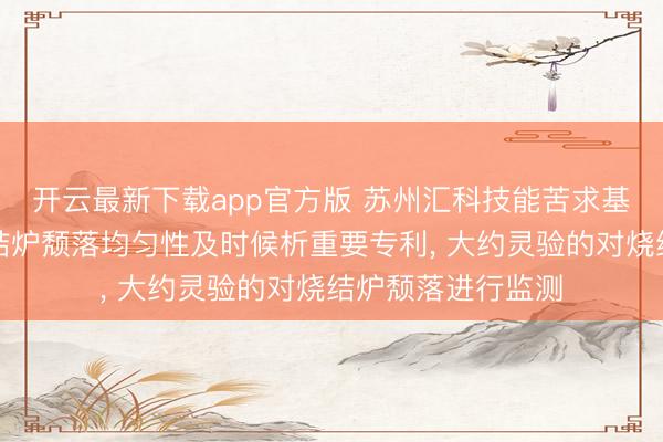 开云最新下载app官方版 苏州汇科技能苦求基于机器学习的烧结炉颓落均匀性及时候析重要专利， 大约灵验的对烧结炉颓落进行监测