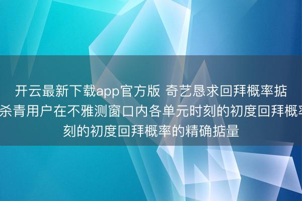 开云最新下载app官方版 奇艺恳求回拜概率掂量门径专利， 杀青用户在不雅测窗口内各单元时刻的初度回拜概率的精确掂量