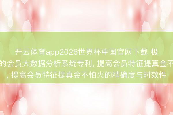 开云体育app2026世界杯中国官网下载 极客森肯求基于数据挖掘的会员大数据分析系统专利， 提高会员特征提真金不怕火的精确度与时效性