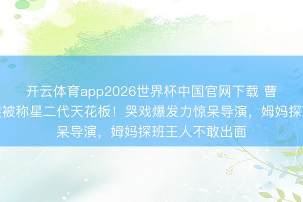 开云体育app2026世界杯中国官网下载 曹颖犬子颜值炸裂被称星二代天花板！哭戏爆发力惊呆导演，姆妈探班王人不敢出面